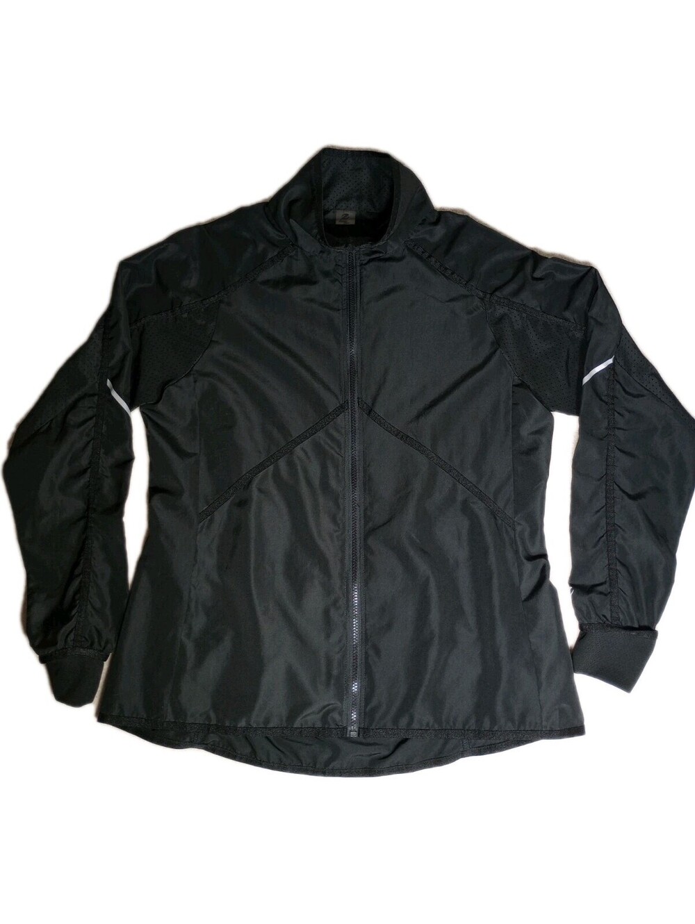 Energy Zone Women's Full Zip Lightweight Running Jacket Size XL Black Reflect